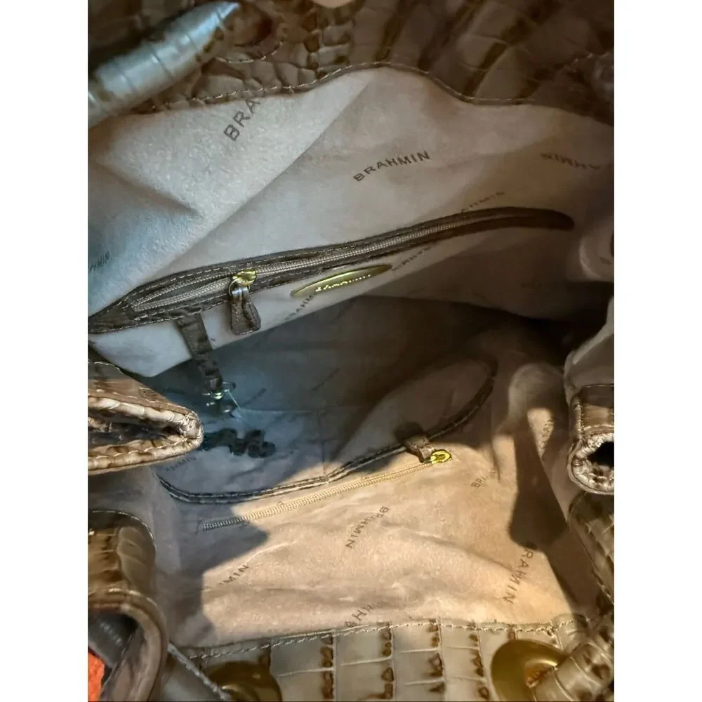 Brahmin Pecan Melbourne leather backpack